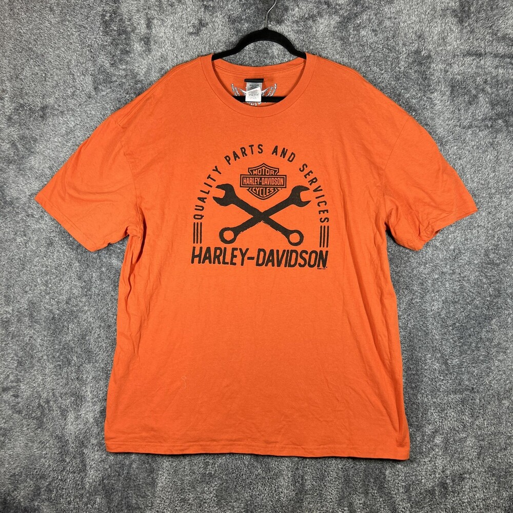 Harley-Davidson Shirt Mens 2XL Orange Jet City Seattle Back Graphic Tee